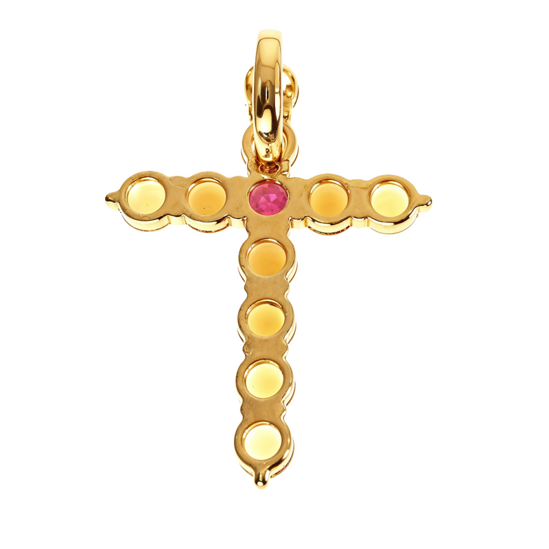Fire Sapphire Cross Pendant 67005