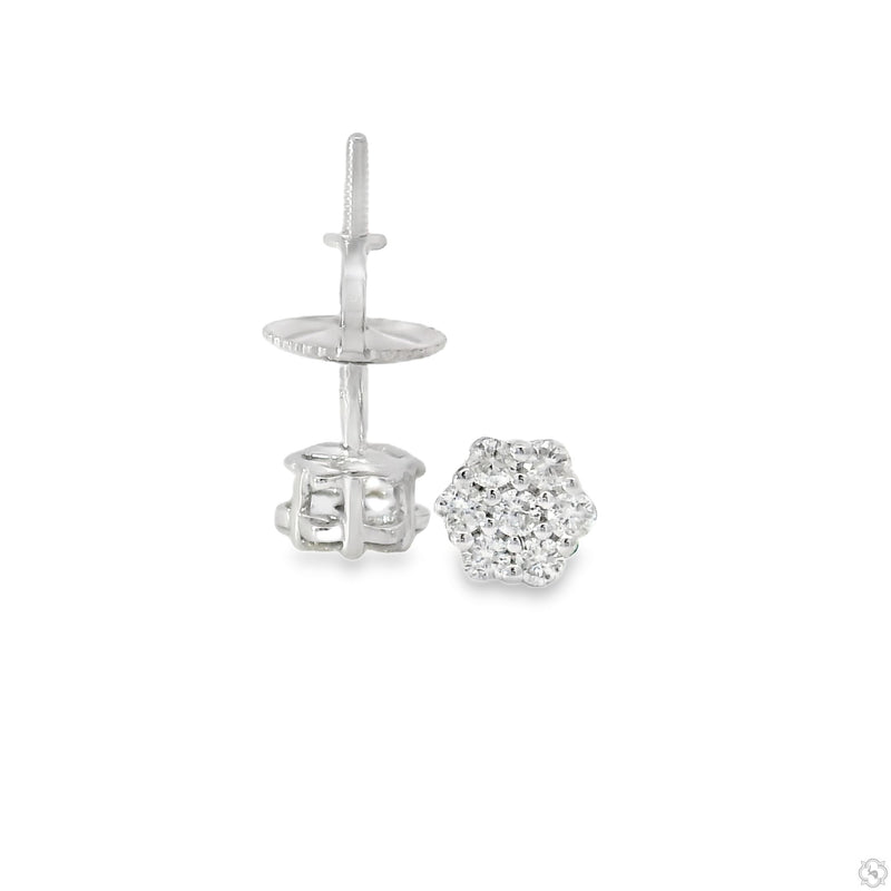 Floral Radiance Diamond Stud Earrings 65276