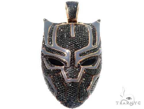 Flower Set Diamond Black Panther Mask Pendant 64373 - Image 1