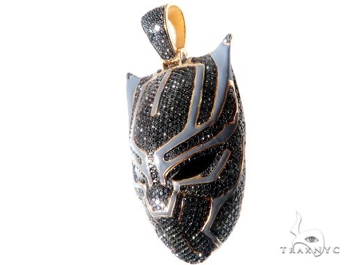 Flower Set Diamond Black Panther Mask Pendant 64373 - Image 3