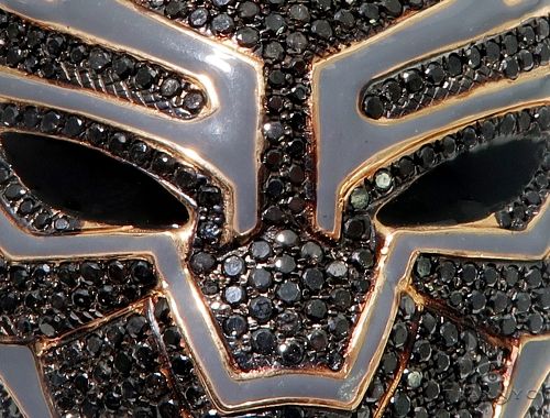 Flower Set Diamond Black Panther Mask Pendant 64373 - Image 7