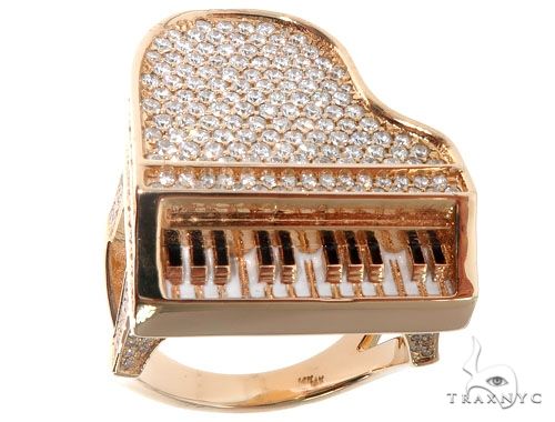 Flower Diamond Custom Piano Ring 64223 - Image 3