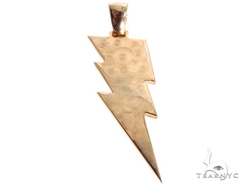 Flower Set Diamond Custom Lightning Bolt Pendant 64170 - Image 3