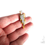 Flower Set Diamond Custom Lightning Bolt Pendant 64170 - Image 5