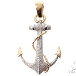 Flower Set Diamonds Anchor Charm Pendant 64073 - Image 1