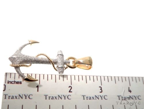 Flower Set Diamonds Anchor Charm Pendant 64073 - Image 10