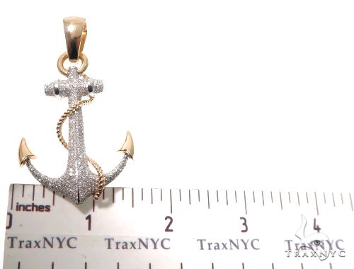 Flower Set Diamonds Anchor Charm Pendant 64073 - Image 11