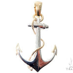 Flower Set Diamonds Anchor Charm Pendant 64073 - Image 3