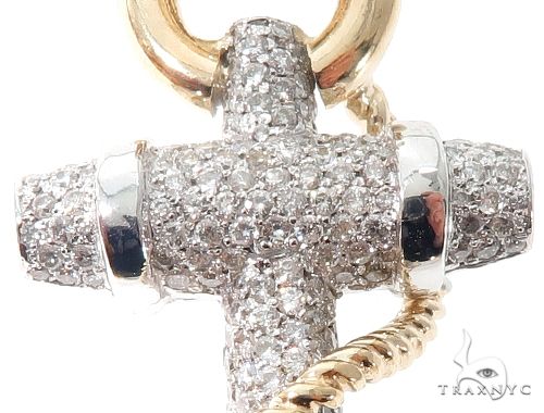 Flower Set Diamonds Anchor Charm Pendant 64073 - Image 4