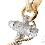 Flower Set Diamonds Anchor Charm Pendant 64073 - Image 5