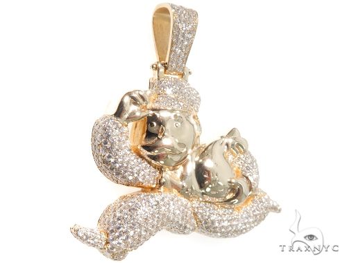 Flower Set Diamonds Custom Made Monopoly Man Pendant 64095 - Image 2