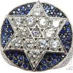 Flower Set Russian Cut Diamond Star of David Platinum Ring 64169 - Image 2
