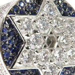 Flower Set Russian Cut Diamond Star of David Platinum Ring 64169 - Image 4