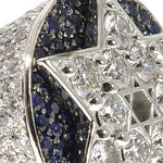 Flower Set Russian Cut Diamond Star of David Platinum Ring 64169 - Image 5