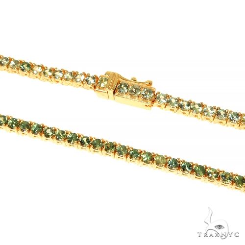 Forest Green 7 Pointer Sapphire Tennis Chain 67402 - Image 3