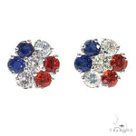 France Sapphire Flower Earrings 67142 - Image 1