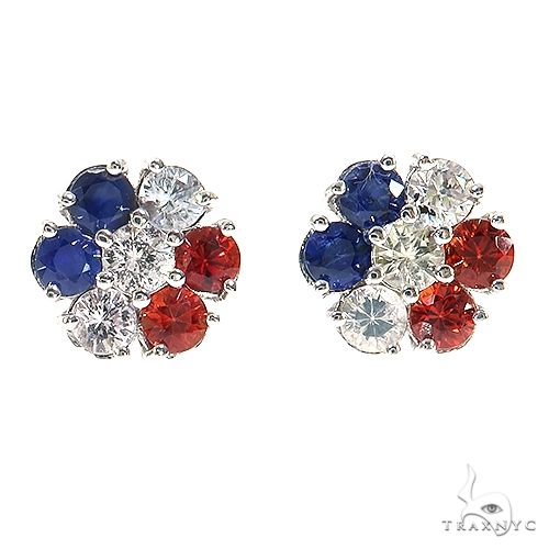 France Sapphire Flower Earrings 67142 - Image 1