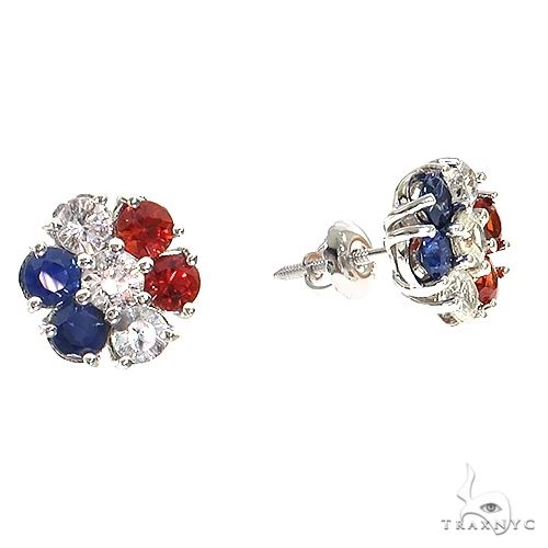 France Sapphire Flower Earrings 67142 - Image 2