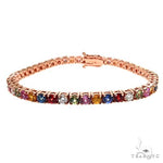 Fruit Loop Sapphire Diamond Tennis Chain Bracelet 67575 - Image 1