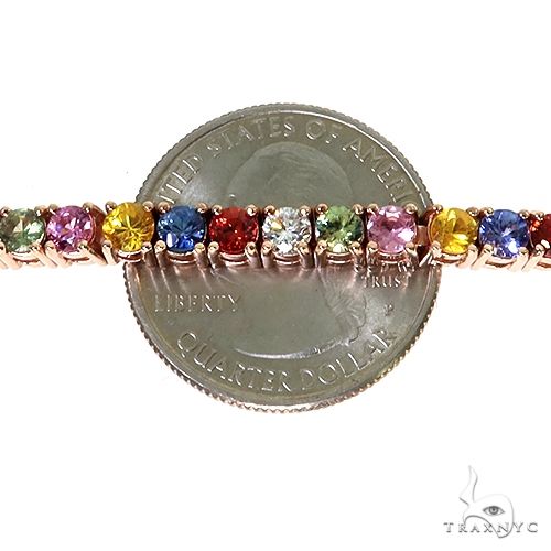 Fruit Loop Sapphire Diamond Tennis Chain Bracelet 67575 - Image 4