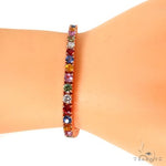 Fruit Loop Sapphire Diamond Tennis Chain Bracelet 67575 - Image 6