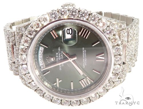 Full Diamond 18K White Gold Day-Date Rolex Presidential Watch 64056 - Image 3