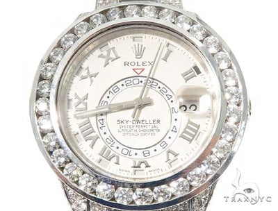 Full Diamond 18K White Gold Ivory Dial Sky -Dweller 64107 - Image 1