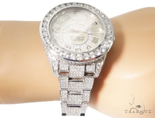 Full Diamond 18K White Gold Ivory Dial Sky -Dweller 64107 - Image 14