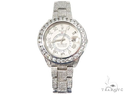 Full Diamond 18K White Gold Ivory Dial Sky -Dweller 64107 - Image 2