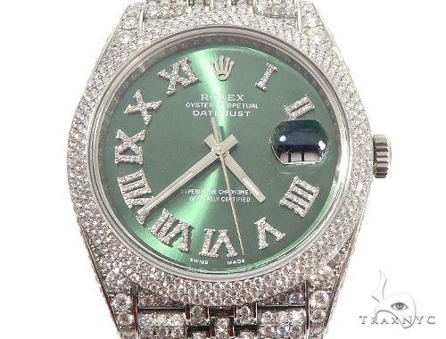 Full Diamond 41mm Date Just Rolex Watch 64055 - Image 1