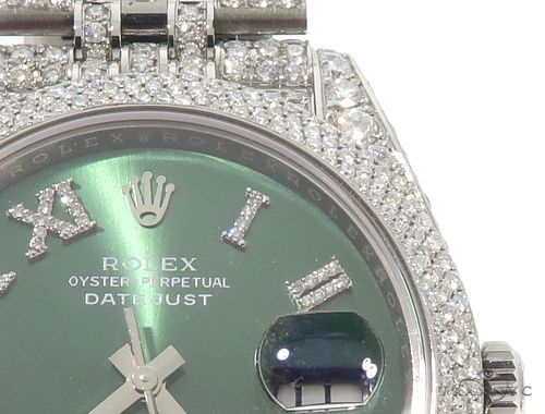 Full Diamond 41mm Date Just Rolex Watch 64055 - Image 3