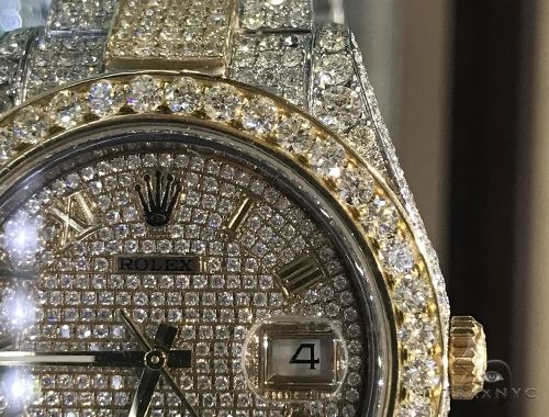 Fully Iced 41mm Two Tone Stainless Steel and 18K Yellow Gold Datejust II Rolex Watch 63896 - Image 2