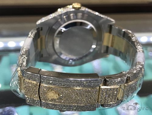 Fully Iced 41mm Two Tone Stainless Steel and 18K Yellow Gold Datejust II Rolex Watch 63896 - Image 5