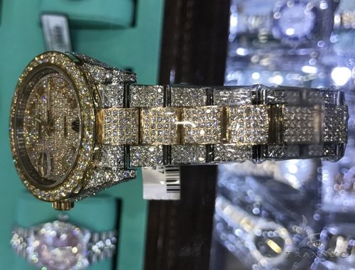 Fully Iced 41mm Two Tone Stainless Steel and 18K Yellow Gold Datejust II Rolex Watch 63896 - Image 6