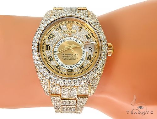 Fully Iced Out Sky-Dweller Oyster Perpetual Rolex Watch 66263 - Image 8