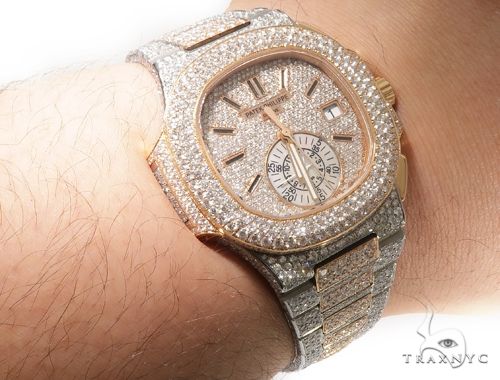Fully Iced Two Tone Patek Philippe Watch Model 5980 64104 - Image 15