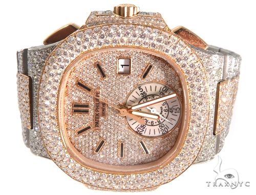 Fully Iced Two Tone Patek Philippe Watch Model 5980 64104 - Image 3