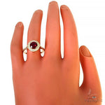 Garnet Diamond Halo Ring 45601 - Image 6