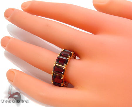 Custom Flawless Red Garnet Band 28799 - Image 6