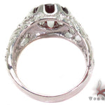 Mens Patterned Garnet & Silver Ring 31714 - Image 5