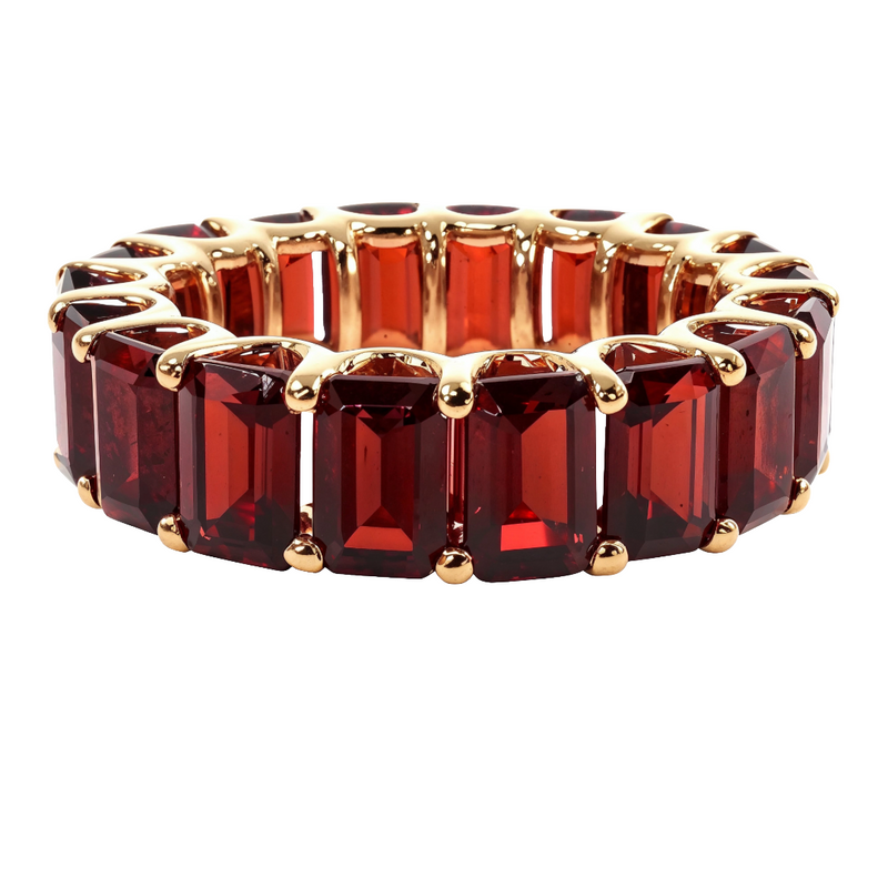 Garnet Emerald Cut Eternity Ring  68537