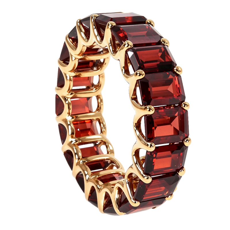 Garnet Emerald Cut Eternity Ring  68537