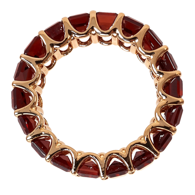 Garnet Emerald Cut Eternity Ring  68537