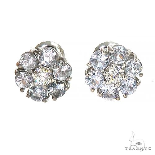 Glacier Sapphire Diamond Flower Earrings 66946 - Image 1