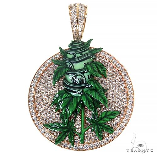 Glow In The Dark Diamond Money Weed Pendant 67439 - Image 1