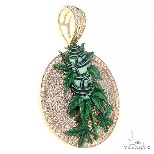 Glow In The Dark Diamond Money Weed Pendant 67439 - Image 2