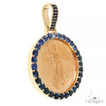 Gold 1 Ounce Sapphire Bezel Pendant 68084 - Image 2