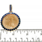 Gold 1 Ounce Sapphire Bezel Pendant 68084 - Image 5