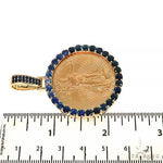Gold 1 Ounce Sapphire Bezel Pendant 68084 - Image 6