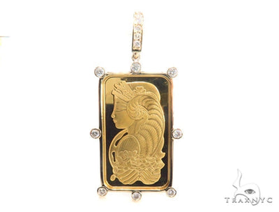Gold Pamp Suisse Bar Diamond Pendant 43564 - Image 1